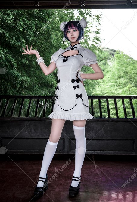 Costume cosplay Panty Stocking Stocking Figure Ver robe chinoise Cheongsam avec coiffe et barrette