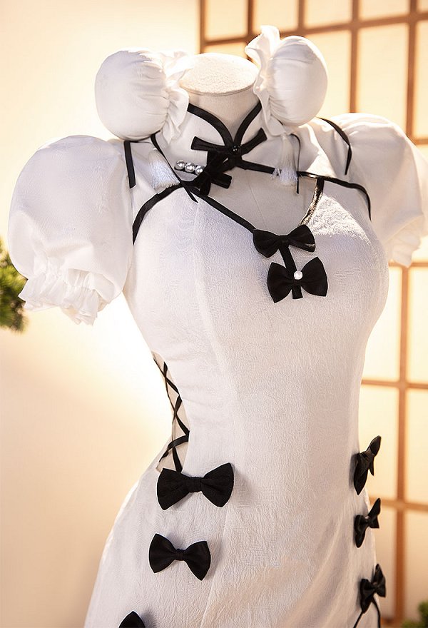Panty Stocking Stocking Figure Ver Cosplay Kostüm Chinesisches Cheongsam mit Kopfschmuck und Haarspange