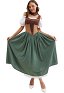 Women Renaissance Medieval Costume Historical Retro Dress Outfit Corset Top Skirt Set for Halloween