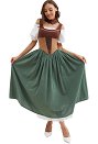Women Renaissance Medieval Costume Historical Retro Dress Outfit Corset Top Skirt Set for Halloween