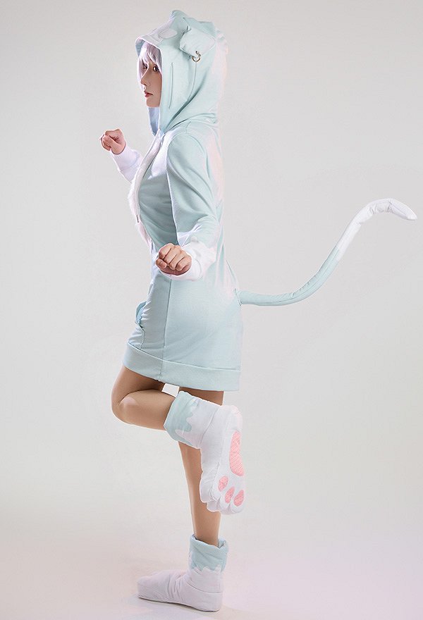 Re:Zero Starting Life in Another World Emilia Cosplay Costume Homewear Hooded Dress