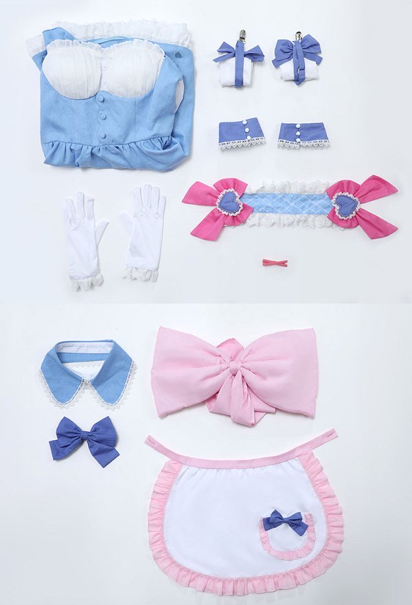 Re Starting Life in Another World Cosplay Costume Kawaii Maid Style Dress and Apron with Stockings and Gloves