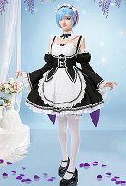Re:Zero Rem Costume de Cosplay Costume de soubrette avec manchettes et collants Re:Zero Rem Costume de Cosplay Costume de soubrette avec manchettes et collants