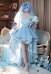 Re:Zero Rem Cosplay Vestido de novia con velo y lazo