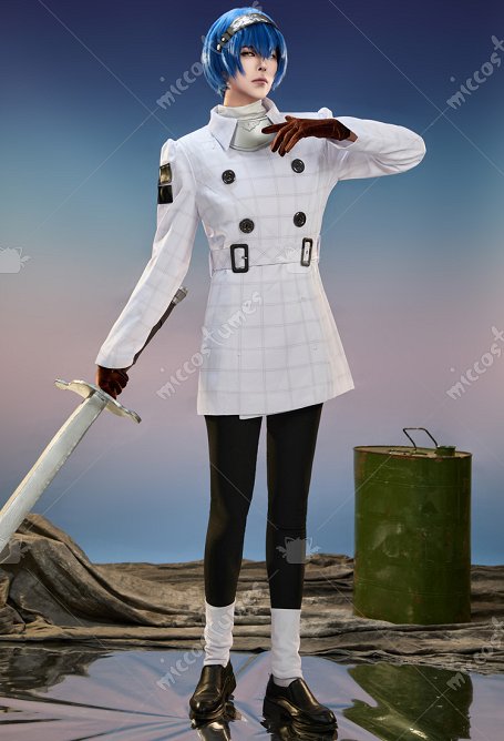 Metaphor: ReFantazio Protagonist Disfraz de Cosplay Top y pantalón con forro y guantes