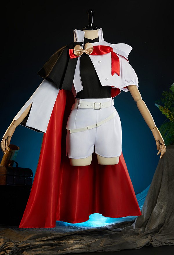 Disfraz Cosplay de Sapphire Knight Form de The Ribbon Hero, Forro y Shorts con Abrigo y Diadema
