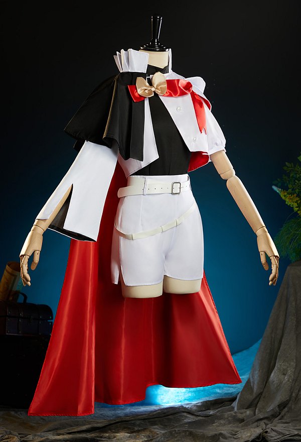 Disfraz Cosplay de Sapphire Knight Form de The Ribbon Hero, Forro y Shorts con Abrigo y Diadema