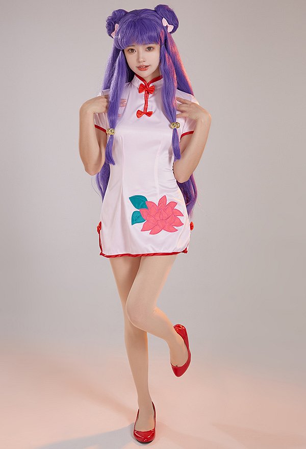 Ranma 1/2 Shampoo Cosplay Cheongsam Kleid Haar Zubehör Set Cosplay Kostüm