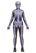 Halloween Laser Skull Print Combinaison gothique squelette avec casque