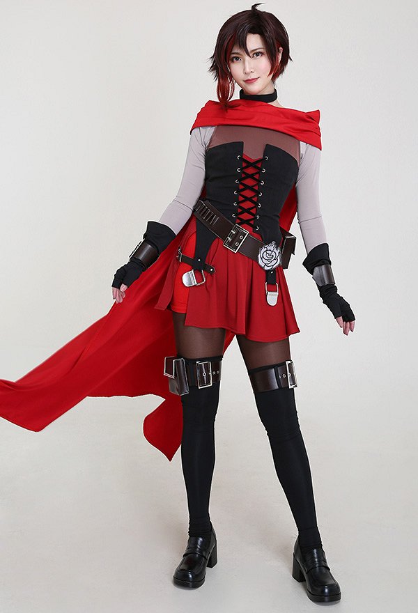Ruby Rose Cosplay Costume with Cloak and Belts Set Ruby Rose Cosplay Costume with Cloak and Belts Set