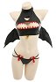 Halloween Women Sexy Lingerie Set with Dark Devil Teeth Design Flirty Halter Top with Thong for Fun Open Chest Style