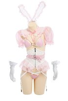 Bunny Girl Sexy Lingerie Set Lace Ruffled Garter Tulle Lingerie with Headband and Corset Bunny Girl Sexy Lingerie Set Lace Ruffled Garter Tulle Lingerie with Headband and Corset