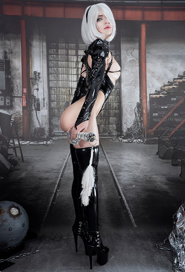 Set de Lingerie Sexulle de Style Ninja Combat en Cuir Verni