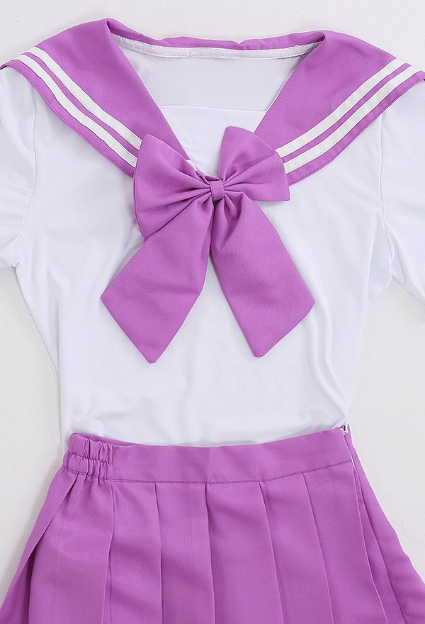 School Girl Costume with Bow Decoration Sexy Bodysuit with Skirt JK Uniform Style School Girl Costume with Bow Decoration Sexy Bodysuit with Skirt JK Uniform Style