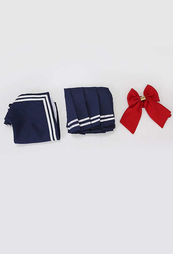 School Girl Costume with Bow Decoration Sexy Bodysuit with Skirt JK Uniform Style School Girl Costume with Bow Decoration Sexy Bodysuit with Skirt JK Uniform Style