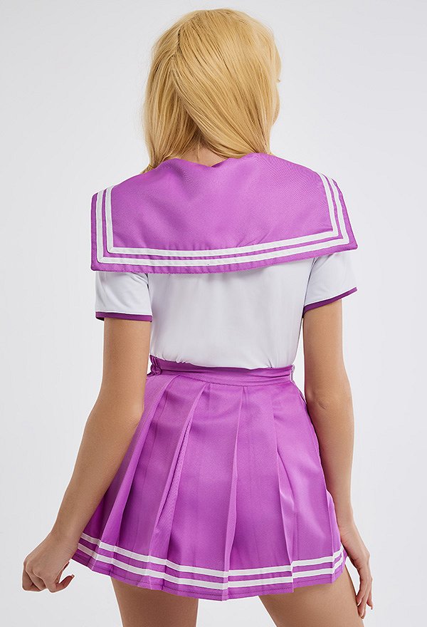 School Girl Costume with Bow Decoration Sexy Bodysuit with Skirt JK Uniform Style School Girl Costume with Bow Decoration Sexy Bodysuit with Skirt JK Uniform Style