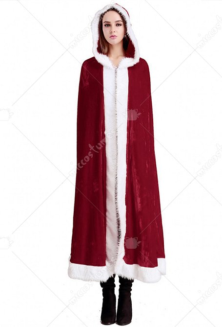 Weihnachten Umhang mit Kapuzen Weihnachtsmann Kostüm