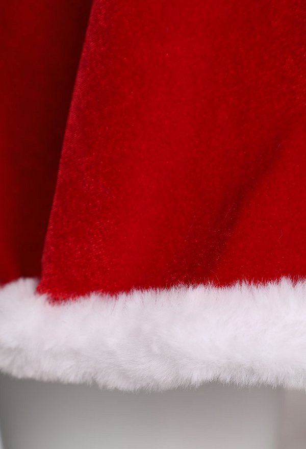 Vestido Halter de Navidad de Peluche Estilo de Sirvienta Dulce Ropa de Casa con Chal