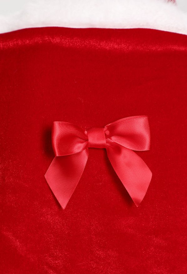 Vestido Halter de Navidad de Peluche Estilo de Sirvienta Dulce Ropa de Casa con Chal