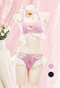 Ensemble de Lingerie Sexuelle avec Impression de Griffe de Chat