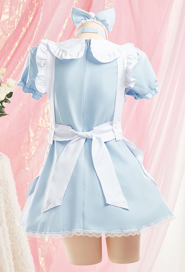 Kawaii Katze Kleid Dienstmädchen Outfit mit Schürze Stirnband Halloween Cosplay Kostüm Kawaii Katze Kleid Dienstmädchen Outfit mit Schürze Stirnband Halloween Cosplay Kostüm