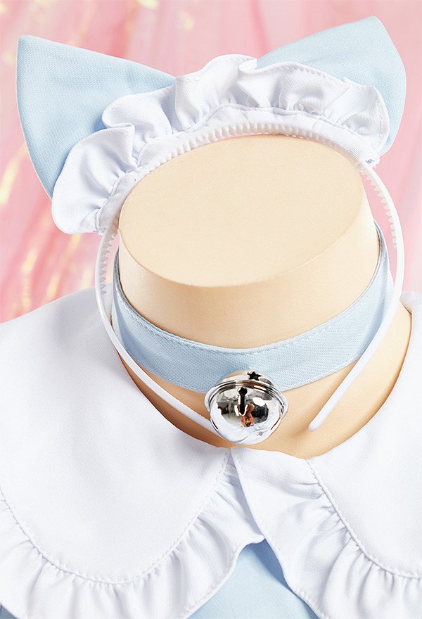 Kawaii Katze Kleid Dienstmädchen Outfit mit Schürze Stirnband Halloween Cosplay Kostüm