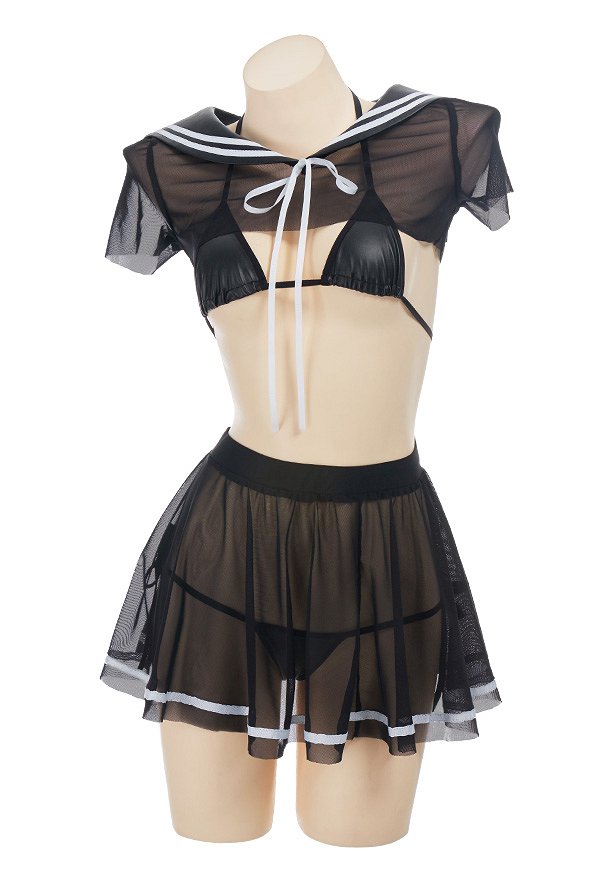 【情趣】哥特网纱水手服