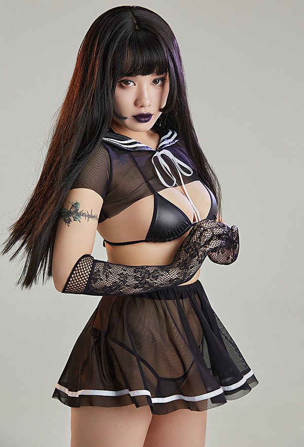 【情趣】哥特网纱水手服