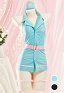 Sexy Dessous Krankenschwester Outfit Niedriger Kragen Kleid Set Stirband