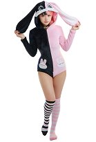 Bunny Girl Pajama Sexy Crisscross Bodysuit mit Kapuze Pyjama Schlafanzug Bunny Girl Pajama Sexy Crisscross Bodysuit mit Kapuze Pyjama Schlafanzug