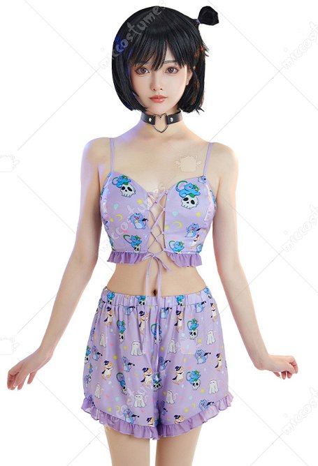 【软情趣】 猫咪循环前胸绑带居家情趣睡衣