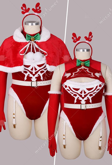 Plus Size 2B Derivado Sexy Conjunto Erótico Navidad Peluche con Capa y Guantes