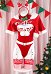 Christmas Sexy Lingerie Set 2B Derivative Red Bodysuit with Short Cape and Gloves Thigh Socks