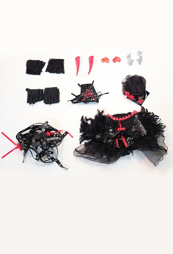 Power Derivative Sexy Lingerie Set Gothic Wedding Style Hollow Top y Braga con Guantes Power Derivative Sexy Lingerie Set Gothic Wedding Style Hollow Top y Braga con Guantes