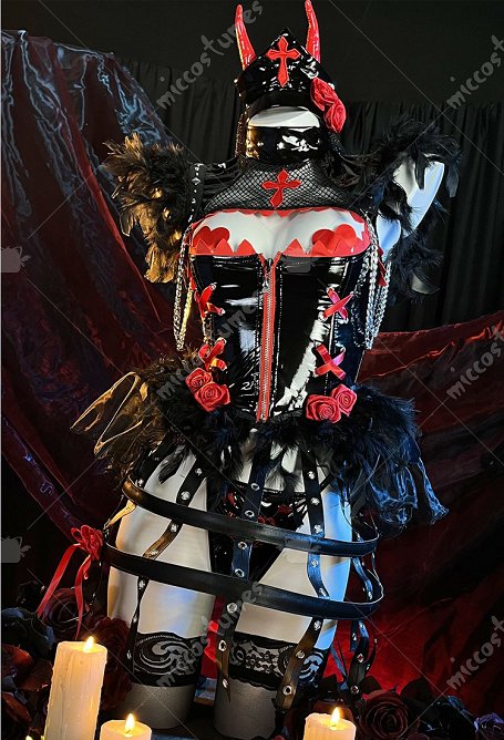 Sexy Lingerie Power Derivative Sexy Dessous im Gothic Hochzeitsstil Oberteil und Höschen mit Handschuhen Dessous