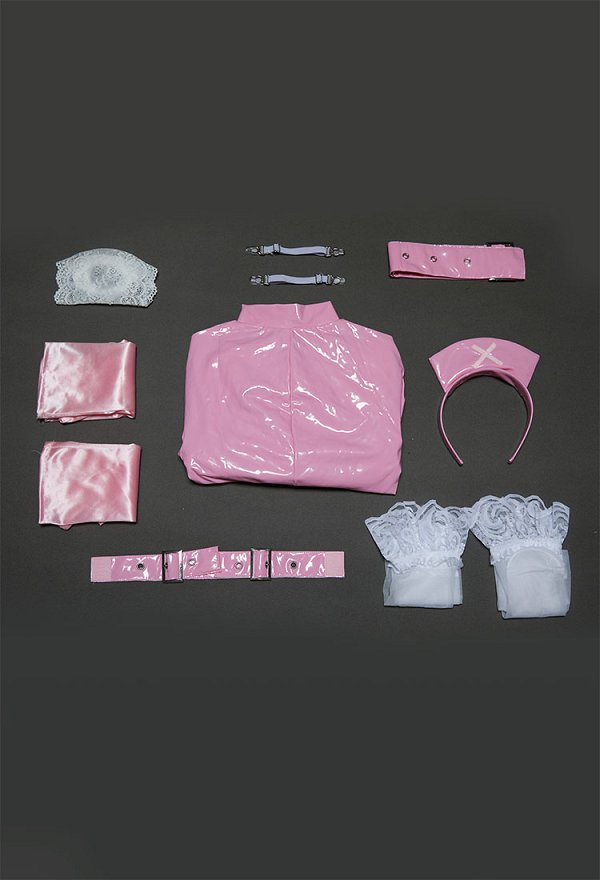 Halloween Sexy Lingerie Dress Nurse Style Cutout Dress and Gloves with Hat and Thigh Socks