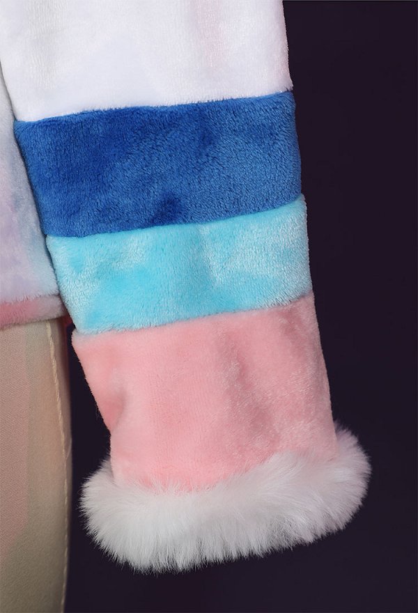 Plus Size PM Derivative Fluffy Bodycon Rompers Halloween Kawaii Hooded Bodysuit Lingerie Homewear with Choker and Socks