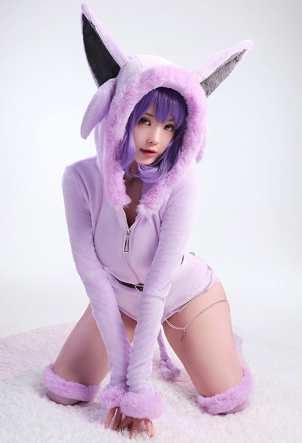 PM Derivado de Fluffy Bodycon Romper Pajama Halloween Púrpura Piyama de Manga Larga con Cinturón de Cola y Calcetines