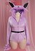 Plus Size PM Derivative Fluffy Bodycon Romper Furry Hooded Bodysuit Sleepwear with Tail and Socks
