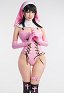 Lencería Sexy Gótica Traje de Monja Rosa con Cordones Disfraz de Halloween