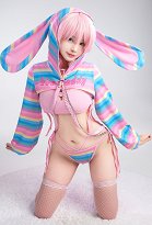 Ensemble de Lingerie Sexy avec Oreilles de Lapin Arc-en-ciel et Haut à Manches Longues et Gilet et Culotte Ensemble de Lingerie Sexy avec Oreilles de Lapin Arc-en-ciel et Haut à Manches Longues et Gilet et Culotte