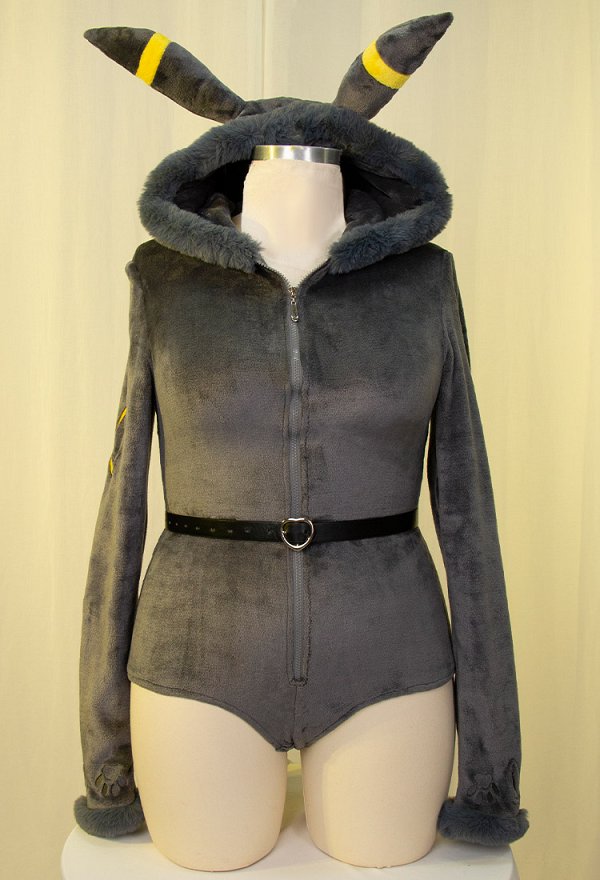 Plus Size PM Derivative Fluffy Bodycon Romper Sexy Lingerie Blue Furry Hooded Bodysuit Homewear with Tail Belt and Socks