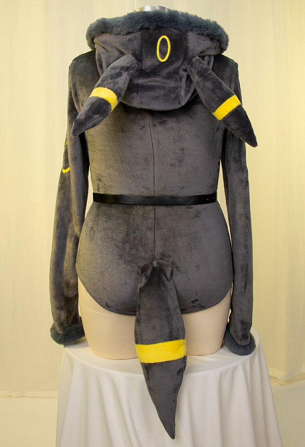 Plus Size PM Derivative Fluffy Bodycon Romper Sexy Lingerie Blue Furry Hooded Bodysuit Homewear with Tail Belt and Socks