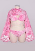 Übergrößen Sexy Pink Rosa Katze Crop Top Hoodie Lingerie Kapuzenpullover Katze Ohr Schnürung Shorts Criss Cross Rosa Dessous Übergrößen Sexy Pink Rosa Katze Crop Top Hoodie Lingerie Kapuzenpullover Katze Ohr Schnürung Shorts Criss Cross Rosa Dessous
