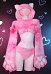 Ensemble de Lingerie Sexy Tie-Dye Bikini Ensemble Deux Pièces Top et Culotte Chat Rose avec Pattes