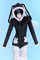 Disfraz de Cosplay Lindo Conejito Peludo con Mameluco Kawaii Lencería de Coneja Negra con Cola de Gargantilla y Cepas Disfraz de Cosplay Lindo Conejito Peludo con Mameluco Kawaii Lencería de Coneja Negra con Cola de Gargantilla y Cepas