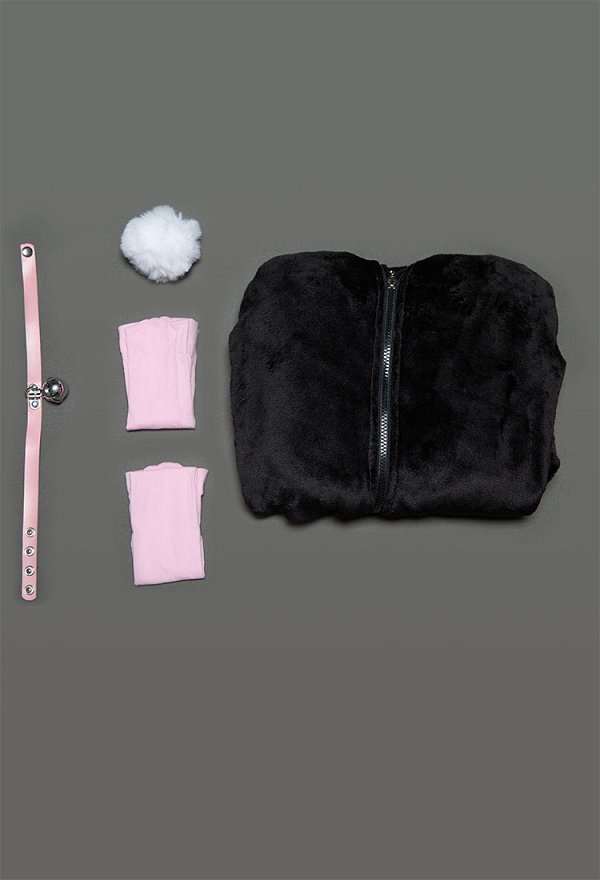 Sexy Kawaii Pink Rosa Schwarz Hase Bodysuit Lingerie Lange Arm Dessous mit Kapuze mit Socken Choker Schwanz Sexy Kawaii Pink Rosa Schwarz Hase Bodysuit Lingerie Lange Arm Dessous mit Kapuze mit Socken Choker Schwanz