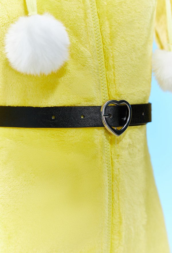 PM Derivative Sexy Lingerie Bodysuit Plush Hooded Romper and Socks with Belt and Scarf