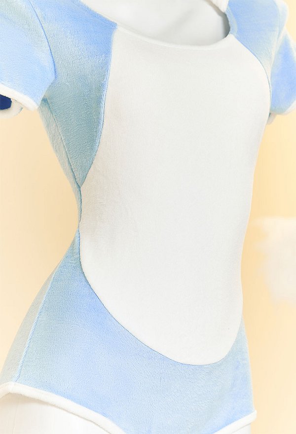 Tiburón Azul Lencería Erótica Kawaii Body Con Capucha y Cola