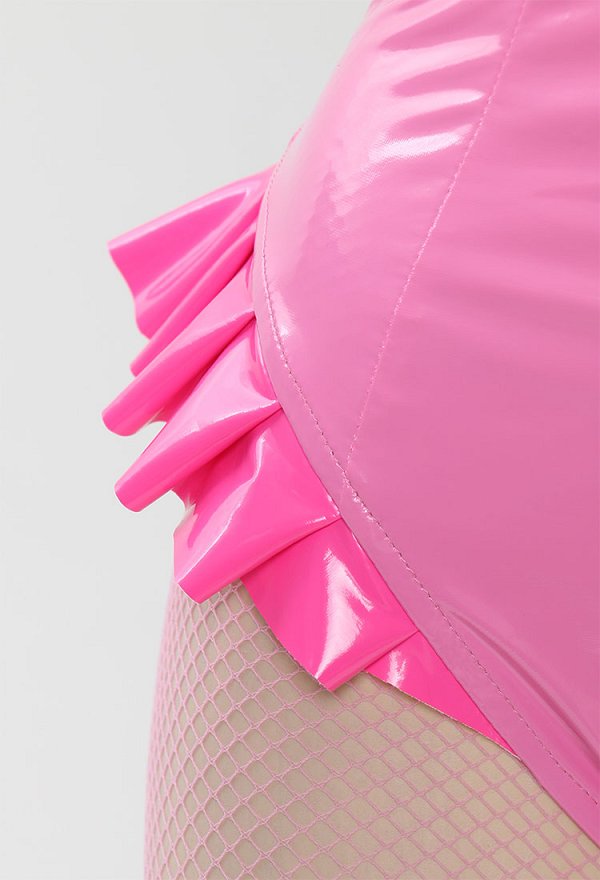 Derivado de melocotón Lencería sexy Bodysuit de conejito Traje de conejito rosa con diadema y medias
